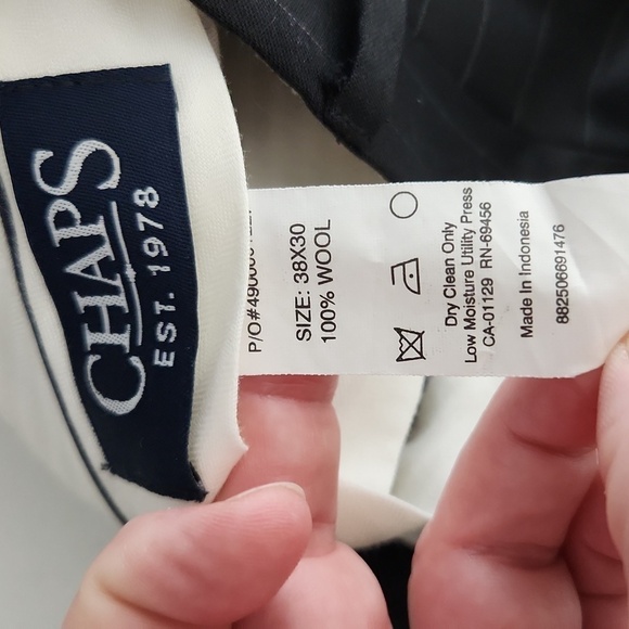 Chaps mens Blazer woolmark suit pinstripe coat 46R pants 38 x 30 100% wool 2pc - Picture 11 of 16